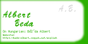 albert beda business card